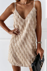 Mini-Unterkleid mit mehrlagigem Fransenbesatz